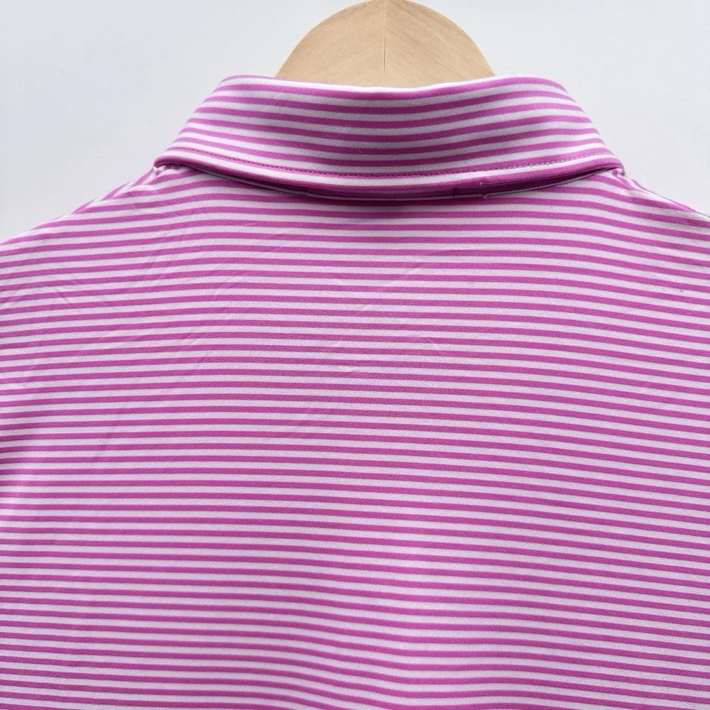 RLX Ralph Lauren Gold Concept 1 Mens Medium Golf Shirt Lightweight Pink White